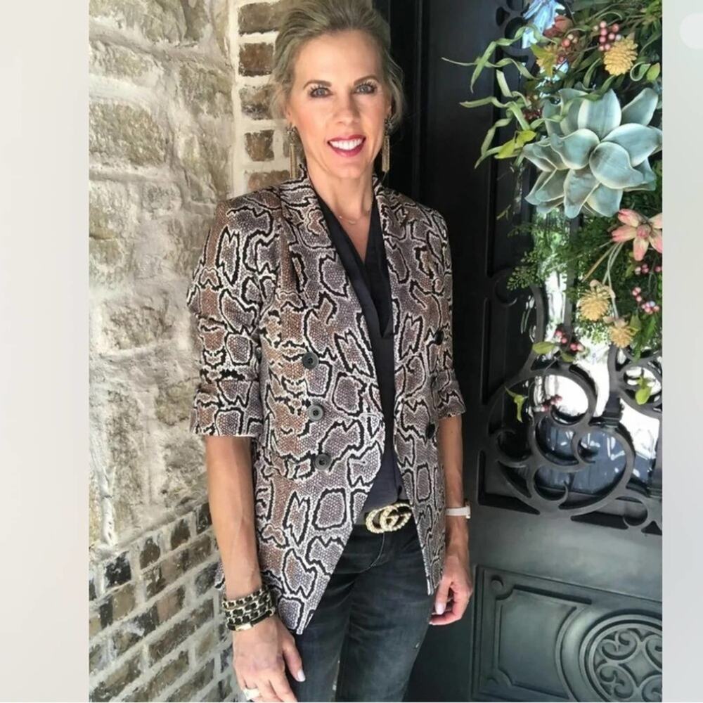 Cabi Double Breasted Python Blazer Size 6 - image 1